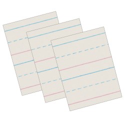 Pacon Zaner-Bloser Newsprint Handwriting Paper, Dotted Midlines, 1st Grade, 5/16" Ruled, 8" x 10-1/2", White, 500 Sheets/Pack, Set Of 3 Packs