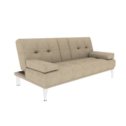 Lifestyle Solutions Serta Michigan Convertible Sectional Sofa, 33-1/2"H x 102-4/5"W x 70-1/8"D, Sand