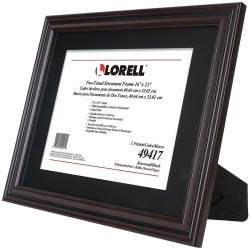 Lorell Two-toned Certificate Frame - 16" x 13" Frame Size - Desktop, Wall Mountable - Vertical, Horizontal - Black - 1 Each