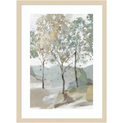 Amanti Art Breezy Landscape Trees II by Allison Pearce Wood Framed Wall Art Print, 25"H x 19"W, Natural