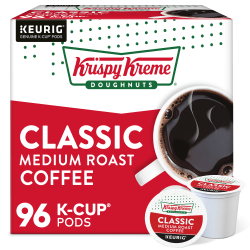 Krispy Kreme Classic Coffee Keurig Single Serve K-Cup Pods, Medium Roast, 24 Pods Per Pack, Case Of 4 Packs