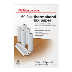 Office Depot® Brand Thermabond Fax Paper, 1/2" Core, 60' Roll, Box Of 6 Rolls