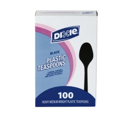 Dixie® Medium-Weight Utensils, Spoons, Black, Box Of 100