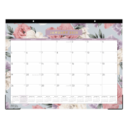 2025 Blue Sky Monthly Desk Pad Planning Calendar, 22" x 17", Tula, January 2025 To December 2025