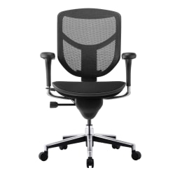 WorkPro® Quantum 9000V2 Series Ergonomic Mesh/Fabric Mid-Back Chair, Black/Black, BIFMA Compliant