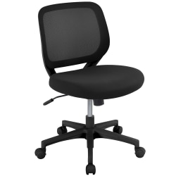 Realspace® Adley Mesh/Fabric Low-Back Task Chair, Black
