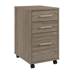 WorkPro Motiva 16"W 3-Drawer Rolling File Cabinet, Modern Hickory, Installation Included