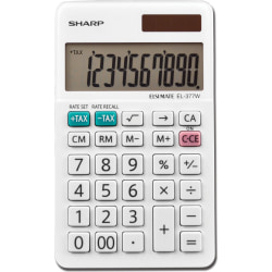 Sharp® White Series Handheld Calculator, EL-377WB