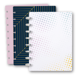 TUL® Discbound Notebook With 3 Customizable & Reversible Poly Covers, Junior Size, Narrow Ruled, 60 Sheets, Assorted Cover Designs