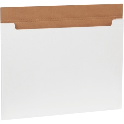 Partners Brand White Jumbo Fold-Over Mailers, 30" x 22 1/2" x 1/4", Pack Of 20