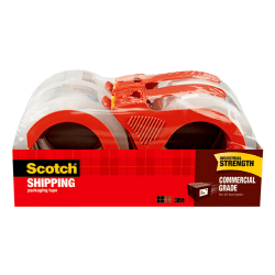 Scotch® Commercial Grade Packing Tape With Dispensers, 1-7/8" x 54.6 Yd., Clear, Pack Of 4 Rolls
