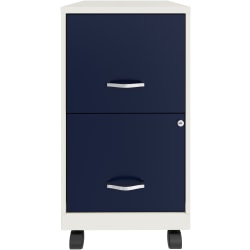 Realspace® SOHO Smart 18"D Vertical 2-Drawer Mobile File Cabinet, White/Navy