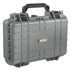 eylar Polypropylene SA00010 Compact Waterproof And Shockproof Gear And Camera Hard Case With Foam Insert, 8-3/8"H x 11-11/16"W x 3-13/16"D, Gray