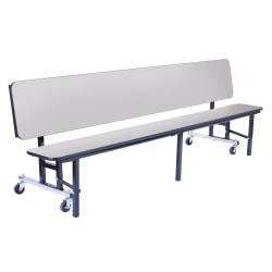 National Public Seating Convertible Bench Cafeteria Table, 29"H x 72"W x 29"D, Gray Nebula