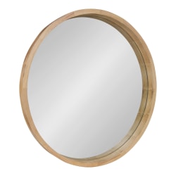 Uniek Kate And Laurel Hutton Round Mirror, 30"H x 30"W x 2-1/4"D, Natural