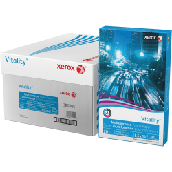 Xerox® Vitality™ Printer & Copy Printer Paper, White, Legal (8.5" x 14"), 5000 Sheets Per Case, 20 Lb, 92 Brightness, Case Of 10 Reams