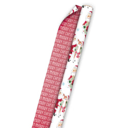 Hallmark Vintage Santas/Merry Christmas on Red Reversible Wrapping Paper Roll (30 sq. ft.)
