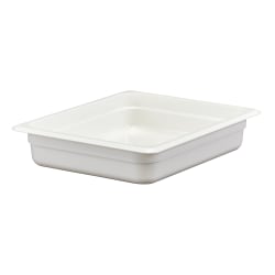 Cambro Camwear GN 1/2 Size 2" Food Pans, 2"H x 10-1/2"W 12-3/4"D, White, Set Of 6 Pans