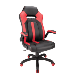RS Gaming™ Bonded Leather High-Back Gaming Chair, Red/Black