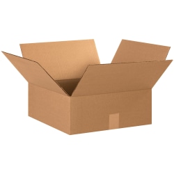 Partners Brand Flat Corrugated Boxes, 15" x 15" x 6", Kraft, Pack Of 25