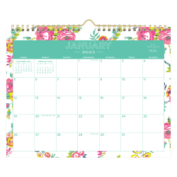 2025 Day Designer Monthly Wall Calendar, 11" x 8-3/4", Peyton White, January 2025 To December 2025