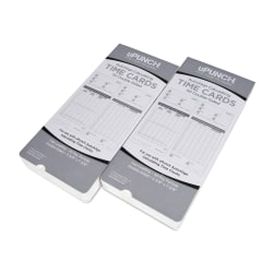 uPunch Time Cards, 2-Sided, 3.5" x 7.5", Gray, Pack Of 100, HNTCL2100