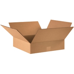 Partners Brand Flat Corrugated  Boxes, 16" x 16" x 4", Kraft, Pack Of 25