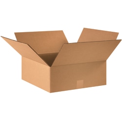 Partners Brand Flat Corrugated Boxes, 16" x 16" x 6", Kraft, Pack Of 25