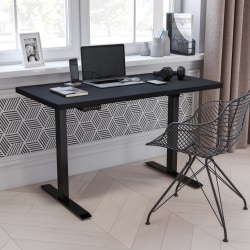 Flash Furniture 48"W Electric Height-Adjustable Standing Computer Desk, Black