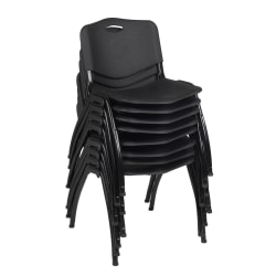 Regency M Breakroom Stacking Chairs, Chrome/Black, Pack Of 8 Chairs