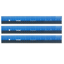 Victor Easy Read Ruler, Stainless Steel, Blue/Black, 12", Pack Of 3