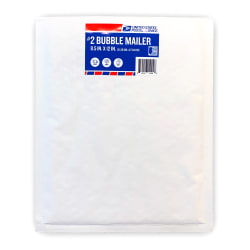 United States Postal Service #2 Bubble Mailers, 12" x 8-1/2", White/Red/Blue, Pack Of 60 Mailers