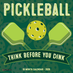 2026 Willow Creek Press Monthly Mini Wall Calendar, 7" x 7", Pickleball, January To December, 56769
