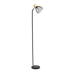 Simple Designs Industrial Farmhouse Fusion Adjustable Cage Wire Accent Floor Lamp, 55-15/16"H, Black