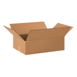 Partners Brand Flat Corrugated Boxes, 20" x 14" x 6", Kraft, Pack Of 25