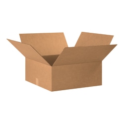 Partners Brand Flat Corrugated Boxes, 20" x 20" x 8", Kraft, Pack Of 15