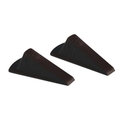 SKILCRAFT® Wedge-Style Doorstops, 1-1/4"H x 1-1/4"W x 4-3/4"D, Brown, Pack Of 2 Doorstops