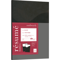 Southworth® Professional Presentation Folders, 9" x 12", Black