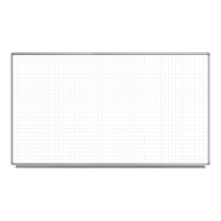 Luxor Ghost Grid Magnetic Dry-Erase Whiteboard, 40" x 72", Aluminum Frame With Silver Finish