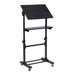 Mount-It! MI-7941Mobile Stand-Up Desk Lectern, 41"H x 20"W x 5-15/16"D, Black