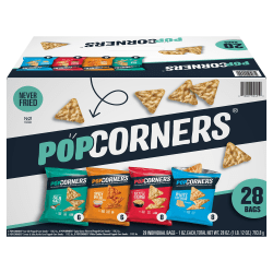 PopCorners 4-Flavor Popped Corn Chips Snacks Variety Pack, Box Of 28 Bags