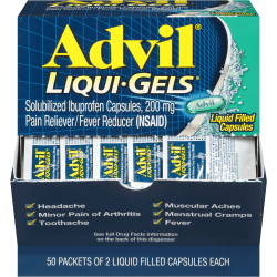 Advil Liqui-Gels - For Pain, Headache, Backache, Menstrual Cramp, Joint Pain, Fever - 1 Each - 2 Per Packet