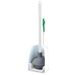 Libman Commercial Premium Toilet Plunger And Brush Set, 8-1/2" x 7-3/4", White/Green