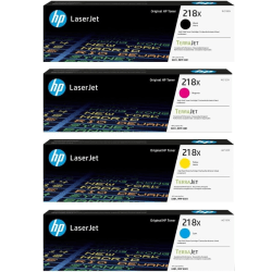 HP 218X High-Yield Black, Cyan, Magenta, Yellow Original LaserJet Toner Cartridges, W2180XQ1, Total Qty 4