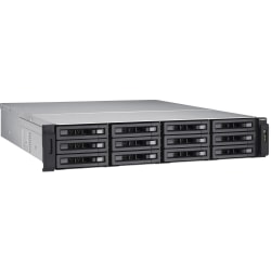 QNAP 12-bay 12Gbps SAS-enabled High-performance NAS/iSCSI/IP-SAN Unified Storage - Intel Xeon E3-1246 v3 Quad-core (4 Core) 3.50 GHz - 12 x HDD Supported - 12 x SSD Supported - 16 GB RAM DDR3 SDRAM - 12Gb/s SAS Controller