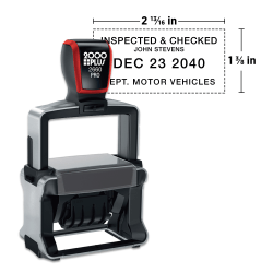 Custom 2000 Plus® PrintPro™  2660D Self-Inking Heavy Duty Dater/ Date Stamp, 1 Or 2 Color, 1-3/8" x 2-3/16" Rectangle