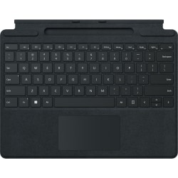 Microsoft Signature Keyboard/Cover Case for 13" Microsoft Surface Pro 8, Surface Pro X Tablet, Stylus - Black - Alcantara, Fabric Body - 0.2" Height x 11.4" Width x 8.9" Depth