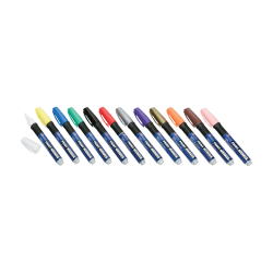 SKILCRAFT® Oil-Based Paint Markers, Fiber Bullet Point, Assorted Colors, Pack Of 12 (AbilityOne 7520-01-207-4168)