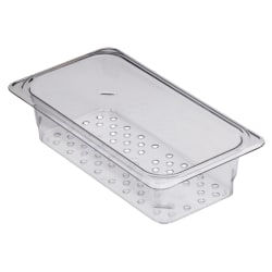 Cambro Camwear GN 1/3 Size 3" Colander Pans, Clear, Set Of 6 Pans