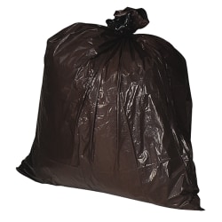 Genuine Joe Heavy-Duty Trash Bags, 30 Gallons, Brown, Box Of 100